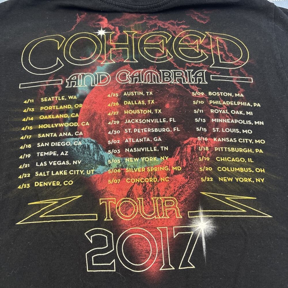 Coheed and Cambria 2017 Tour Concert Black Short Sleeve Tee Shirt Small Cotton - Picture 2 of 6